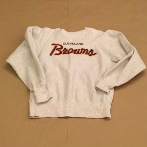 Champion Reverse Weave VINTAGE Cleveland Browns Crewneck - Heather Gray - Large